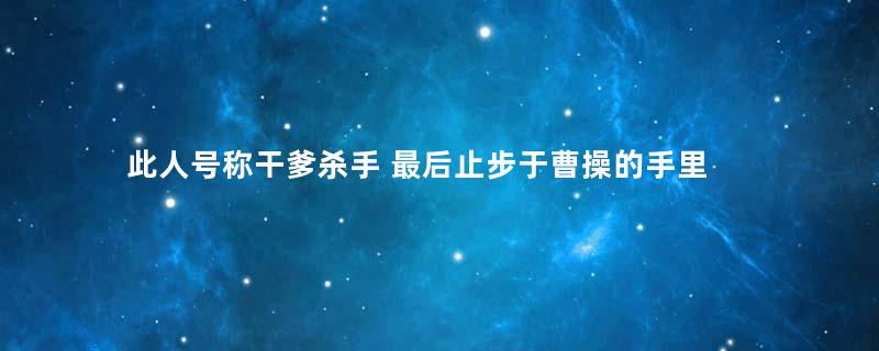 此人号称干爹杀手 最后止步于曹操的手里